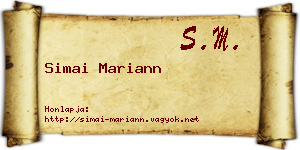 Simai Mariann névjegykártya